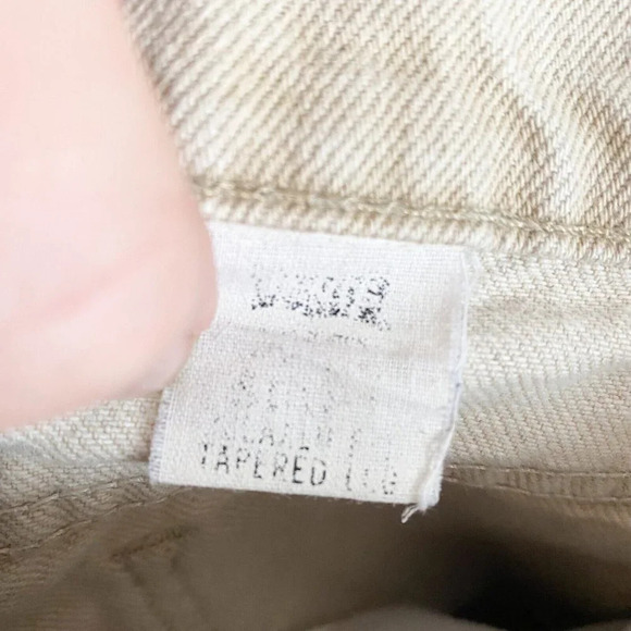 Vintage Light Beige Khaki High Rise Tapered Leg Jeans 31 - Picture 8 of 8
